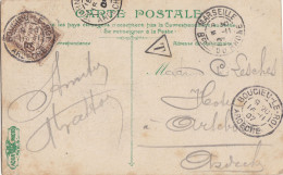 ARDECHE CP 1907  TAXE 10C DUVAL T84 BOUCIEU LE ROI (562 HABITANTS EN 1906) => ORIGINE MARSEILLE NON TIMBREE - 1859-1959 Storia Postale