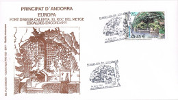55112. Carta F.D.C. ANDORRA Francesa 2001. Tema EUROPA, Font Aigua Calenta Escaldes-Engordany - FDC