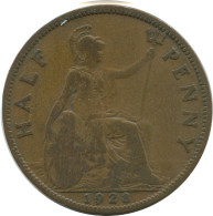 HALF PENNY 1928 UK GROßBRITANNIEN GREAT BRITAIN Münze #AG804.1.D.A - C. 1/2 Penny