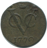 1770 WEST FRIESLAND VOC 1/2 DUIT INDES ORIENTALES NÉERLANDAISES PENNY #AE819.27.F.A - Nederlands-Indië