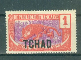 TCHAD - N°1 MH. - SCAN DU VERSO - Types Du Congo De 1907-17 Surchargés. - Neufs