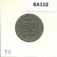 50 RUPIAH 1971 INDONESIA Coin #BA110.U.A - Indonesia