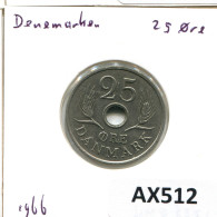 25 ORE 1966 DANEMARK DENMARK Münze Frederik IX #AX512.D.A - Denemarken