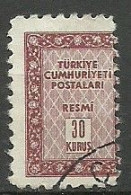 Turkey; 1960 Official Stamp 30 K. ERROR "Shifted Perf." - Francobolli Di Servizio
