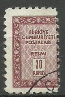 Turkey; 1960 Official Stamp 30 K. ERROR "Shifted Perf." - Sellos De Servicio