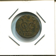 1751 HOLLAND VOC DUIT NIEDERLANDE OSTINDIEN NY COLONIAL PENNY #VOC2702.7.D.A - Niederländisch-Indien