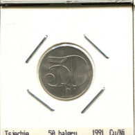 50 HALERU 1991 TSCHECHOSLOWAKEI CZECHOSLOWAKEI SLOVAKIA Münze #AS537.D.A - Checoslovaquia