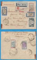 LETTRE RECOMMANDEE PAR AVION DE 1934 - MAINTIRANO (MADAGASCAR) POUR STRASBOURG (FRANCE) - Storia Postale