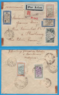 LETTRE RECOMMANDEE PAR AVION DE 1934 - MAINTIRANO (MADAGASCAR) POUR STRASBOURG (FRANCE) - Covers & Documents