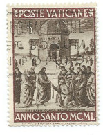 Vaticano 1949 ; Anno Santo : Lire 5, Usato - Usados