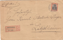 BAS RHIN ENV 1901 NIDERHASLACH SUR N° 72 LR ETIQUETTE RECOMMANDE ALLEMAGNE  ( ALSACE  ALLEMANDE ) - Lettres & Documents