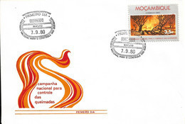 MOZAMBIQUE 1980 Fire Prevention FDC - Bombero