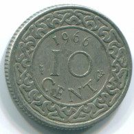 10 CENTS 1966 SURINAME NEERLANDÉS NETHERLANDS Nickel Colonial Moneda #S13251.E.A - Surinam 1975 - ...