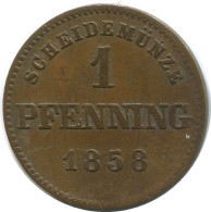 SAXE-WEIMAR-EISENACH 1 PFENNIG 1858 German States #DE10547.12.D.A - Andere & Zonder Classificatie