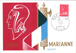 CARTE MAXIMUM 1971 MARIANNE DE BEQUET - 1970-1979