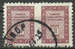 Turkey; 1960 Official Stamp 30 K. ERROR "Partially  Imperf." - Sellos De Servicio