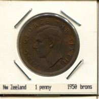 1 PENNY 1950 NUEVA ZELANDIA NEW ZEALAND Moneda #AS219.E.A - Nueva Zelanda