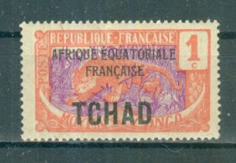 TCHAD - N°1 MH. - SCAN DU VERSO - Types Du Congo De 1907-17 Surchargés. - Neufs