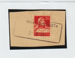 CH Heimat SG Wallenstadt 1928-02-02 Aushilfsstempel Auf Briefstück - Storia Postale