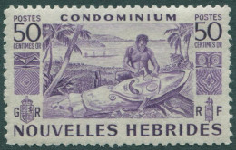 New Hebrides French 1953 SGF88 50c Violet Native Carving MNH - Sonstige & Ohne Zuordnung