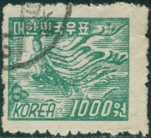 Korea South 1952 SG186 1000w Green Fairy FU - Corée Du Sud