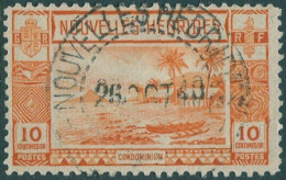 New Hebrides French 1938 SGF54 10c Orange Islands And Outrigger Canoe FU - Andere & Zonder Classificatie