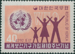 Korea South 1959 SG339 40h WHO Admission Anniversary MLH - Corea Del Sud