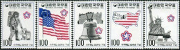 Korea South 1976 SG1236 US Flags Of 1776 And 1976 Set MNH - Corée Du Sud