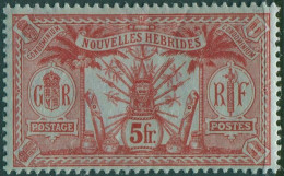 New Hebrides French 1911 SGF21 5f Red/green Weapons Idols MNH - Altri & Non Classificati