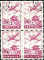 Korea South 1956 SG260 205w Airmail Block FU - Korea (Zuid)