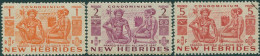New Hebrides 1953 SG76-78 Natives High Values FU - Altri & Non Classificati
