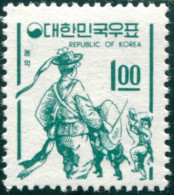 Korea South 1964 SG541 1w Green Farmer's Dance MNH - Korea, South