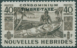 New Hebrides French Due 1953 SGFD95 40c Blackish Brown Native Carving TIMBRE-TAX - Altri & Non Classificati