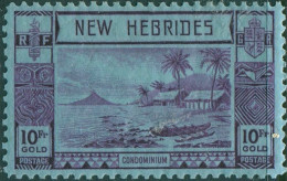 New Hebrides 1938 SG63 10f Violet/blue Islands Canoes MH - Otros & Sin Clasificación