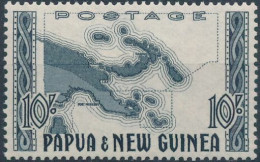 Papua New Guinea 1952 SG14 10/- Map Of Papua New Guinea MLH - Papoea-Nieuw-Guinea