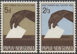 Papua New Guinea 1964 SG55-56 5d Casting Vote Set MNH - Papua New Guinea