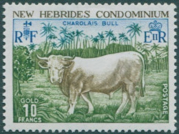 New Hebrides 1975 SG199 10f Charolais Bull MLH - Sonstige & Ohne Zuordnung