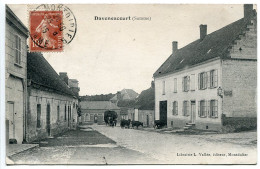 CPA Voyagé 1915 * DAVENESCOURT ( Rue Du Village Charrette Foin Vaches Rentrant à L'étable ) Librairie L. Vallée Editeur - Otros & Sin Clasificación