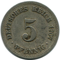 5 PFENNIG 1907 A GERMANY Coin #DB223.U.A - 5 Pfennig