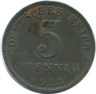 5 PFENNIG 1921 A GERMANY Coin #AE668.U.A - 5 Rentenpfennig & 5 Reichspfennig