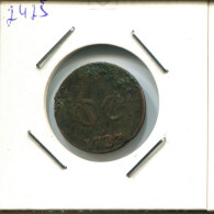 1737 HOLLAND VOC DUIT NETHERLANDS INDIES NEW YORK COLONIAL PENNY #VOC2425.7.U.A - Indes Néerlandaises