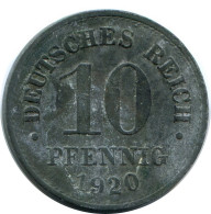 10 PFENNIG 1920 DEUTSCHLAND Münze GERMANY #AW972.D.A - 10 Renten- & 10 Reichspfennig