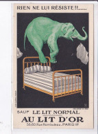 PUBLICITE : Magasin "au Lit D'Or" Rue Rambuteau à Paris (éléphant - Matelas) - Très Bon état - Reclame