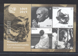 Malta 2019- The 150 Th Anniversary Of Birth Of Mahatma Ghandi M/Sheet - Malte