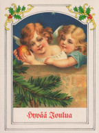 ENGEL WEIHNACHTSFERIEN Vintage Ansichtskarte Postkarte CPSMPF #PAG752.A - Angels