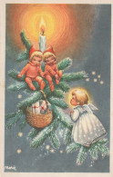 ANGELO Buon Anno Natale Vintage Cartolina CPSMPF #PAG792.A - Angels