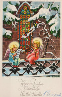 ANGEL CHRISTMAS Holidays Vintage Postcard CPSMPF #PAG733.A - Angels