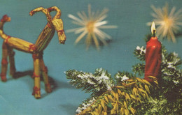 Neujahr Weihnachten KERZE Vintage Ansichtskarte Postkarte CPSMPF #PKD964.A - Neujahr