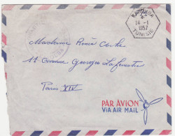 Lettre Karouba Tunisie 1957 Cachet Aeronautique Royale - Tunisia (1956-...)