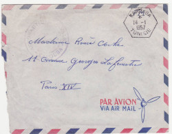 Lettre Karouba Tunisie 1957 Cachet Aeronautique Royale - Tunisia